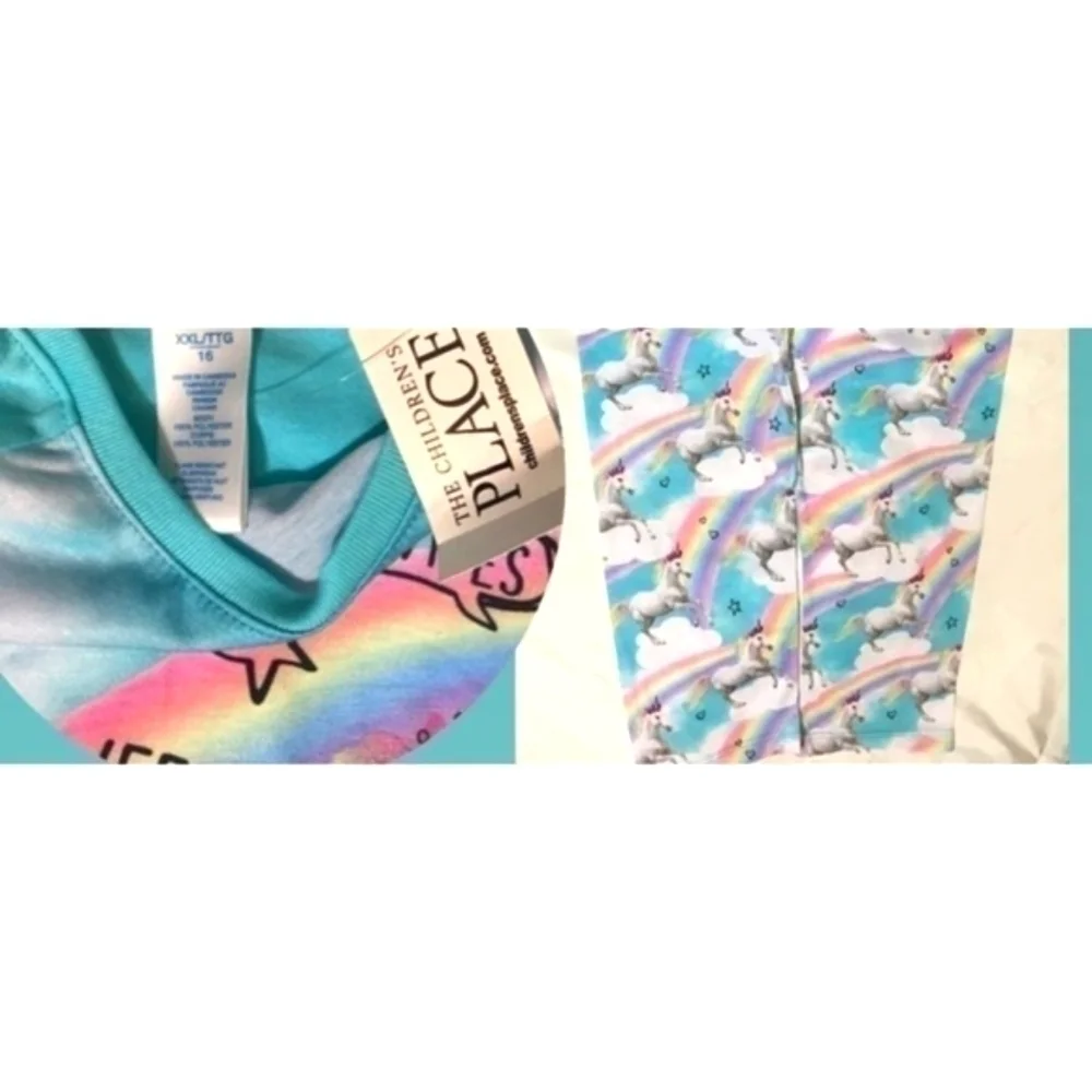 The Children's Place Sweet Vibes Queen Unicorn Pajama Set